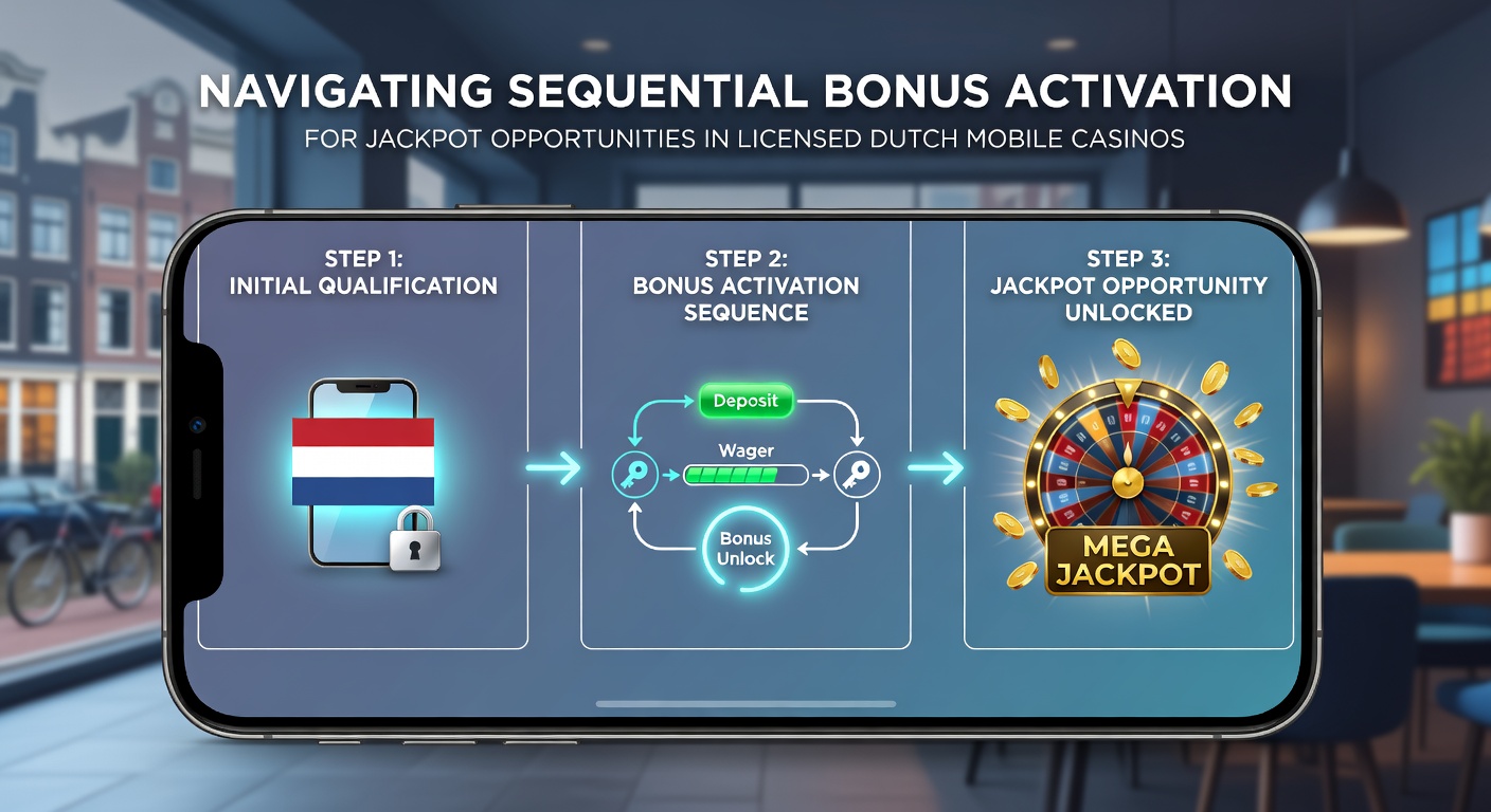 Schema dat de opeenvolgende activering van bonussen naar jackpots illustreert in een Nederlandse mobiele casino app
