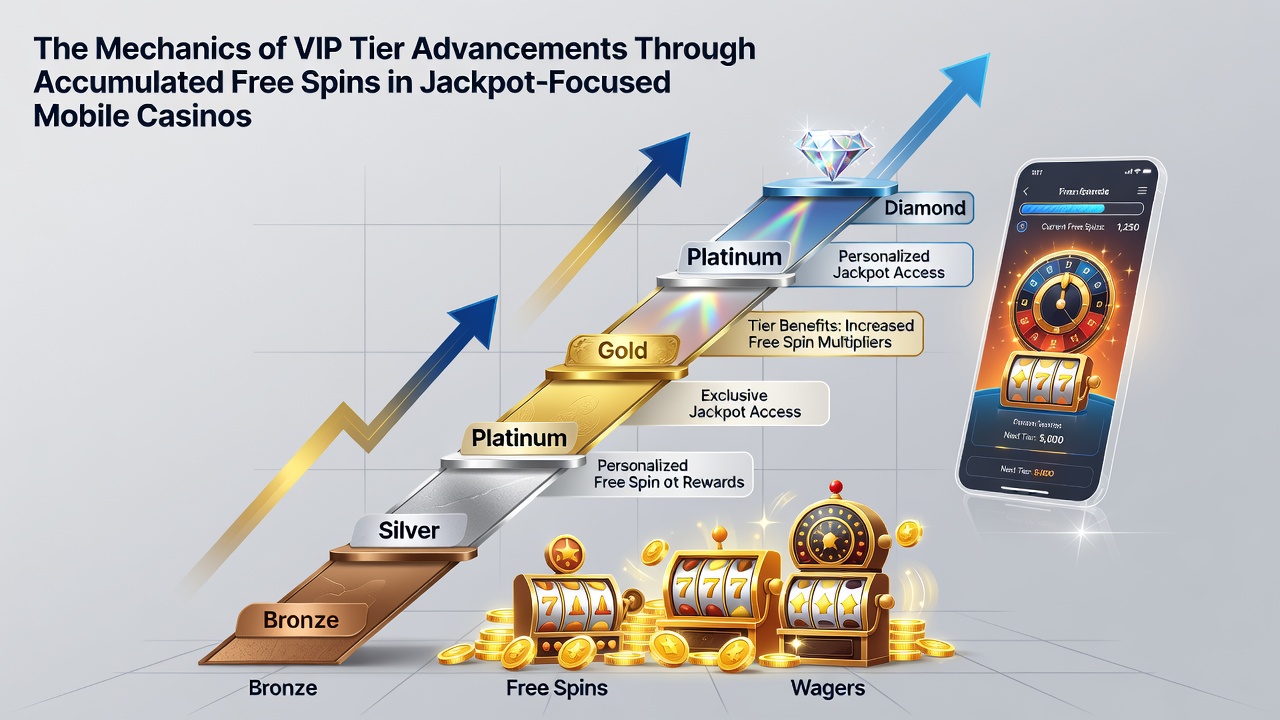 Diagram van accumulatie van spins en VIP-tier stijgingen in mobiele casino apps