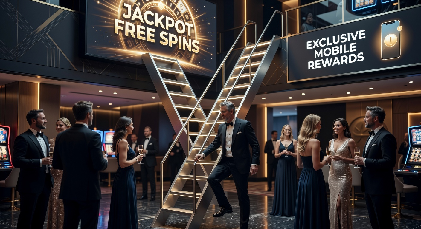 Gouden trofeeën en free spins op een mobiel scherm van een VIP-ladder in een Nederlands casino